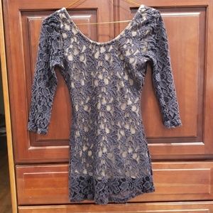 Juniors size small black lace form fitting dress